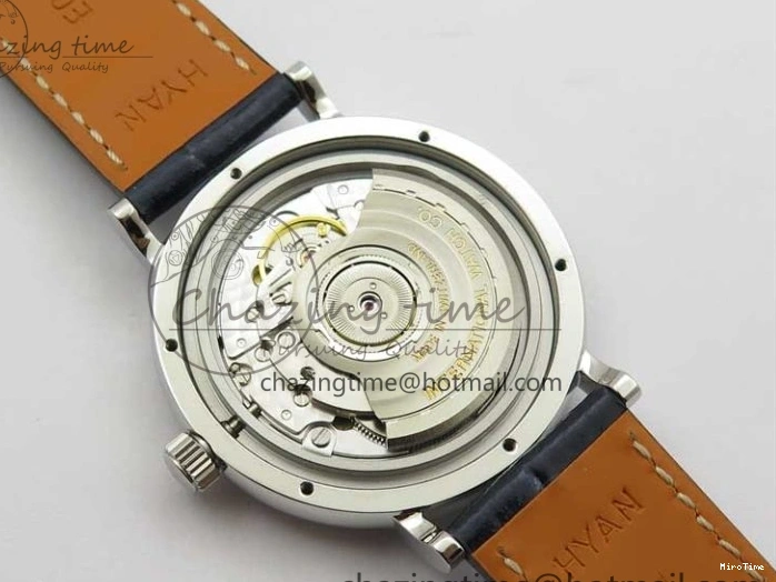 MIROTIME 0429 Portofino 37mm SS V7F 1:1 Best Edition Blue Dial Diamonds Bezel on Blue Leather Strap A Chic 7093